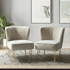 Barto Upholstered Side Chair with Tufted Back Set of 2 by HULALA HOME