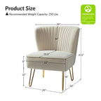 Barto Upholstered Side Chair with Tufted Back Set of 2 by HULALA HOME