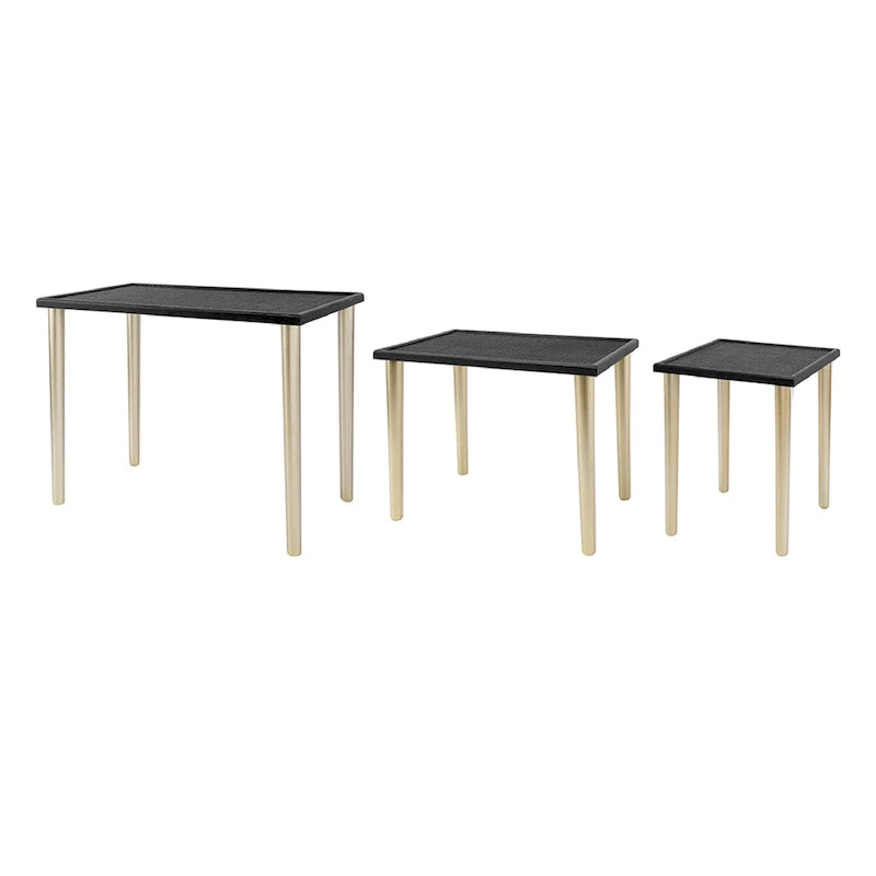A&B Home Two Tone Nesting Side Tables - Set of 3 - Black/Gold