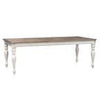 Magnolia Manor Antique White Weathered Bark 7 Piece Leg Table Set