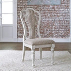 Magnolia Manor Antique White Weathered Bark 7 Piece Leg Table Set