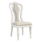 Magnolia Manor Antique White Weathered Bark 7 Piece Leg Table Set