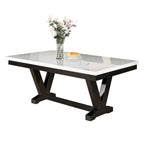 Steve Silver Fenton White Marble Dining Set