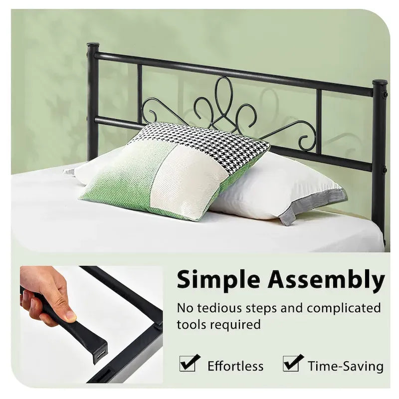 Twin/Queen/Full Metal Platform Bed Frame with Headboard and Footboard