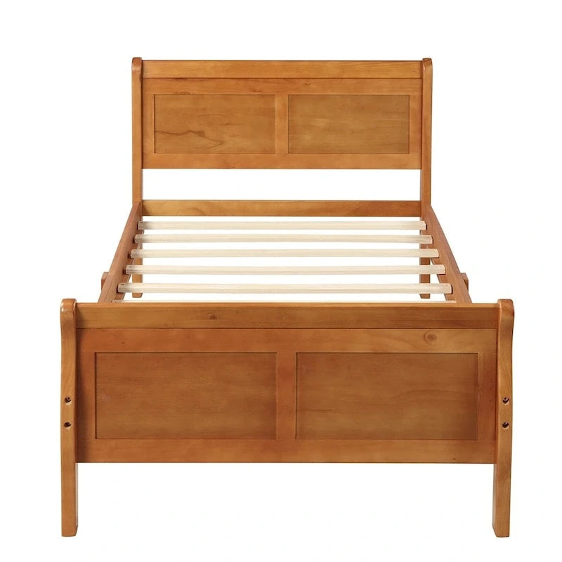 Harper & Bright Designs Wood Twin Sleigh Bed with Headboard and Footboard