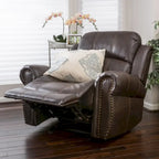 Charlie Bonded Leather Glider Recliner by Christopher Knight Home