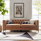 Calymne 84 Classic Square Arms Sofa with Button-Tufted Back by HULALA HOME