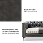 Calymne 84 Classic Square Arms Sofa with Button-Tufted Back by HULALA HOME