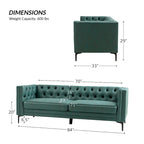 Calymne 84 Classic Square Arms Sofa with Button-Tufted Back by HULALA HOME