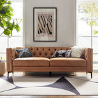 Calymne 84 Classic Square Arms Sofa with Button-Tufted Back by HULALA HOME