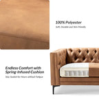 Calymne 84 Classic Square Arms Sofa with Button-Tufted Back by HULALA HOME