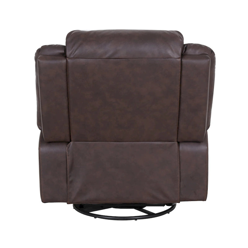 Malic Tufted Faux Leather Swivel Recliner by Christopher Knight Home