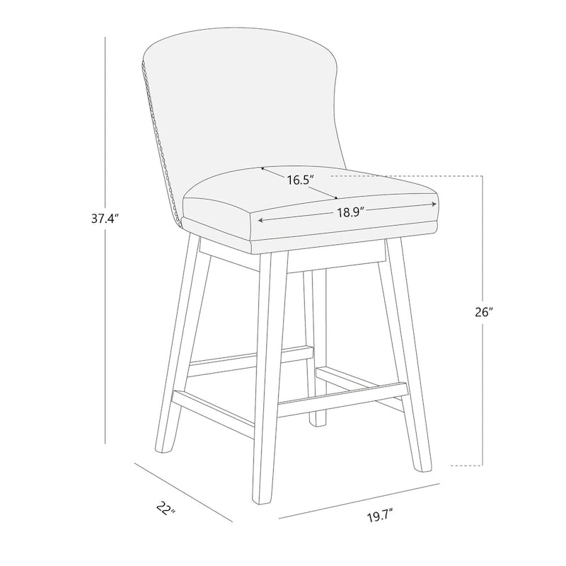 Mia Swivel Counter Stool Set of 2