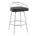 Silver Orchid Charlotte Glam 26 Fixed-Height Counter Stool (Set of 2)