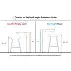Silver Orchid Charlotte Glam 26 Fixed-Height Counter Stool (Set of 2)