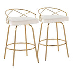 Silver Orchid Charlotte Glam 26 Fixed-Height Counter Stool (Set of 2)