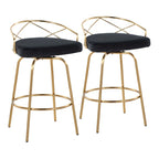 Silver Orchid Charlotte Glam 26 Fixed-Height Counter Stool (Set of 2)