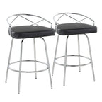 Silver Orchid Charlotte Glam 26 Fixed-Height Counter Stool (Set of 2)