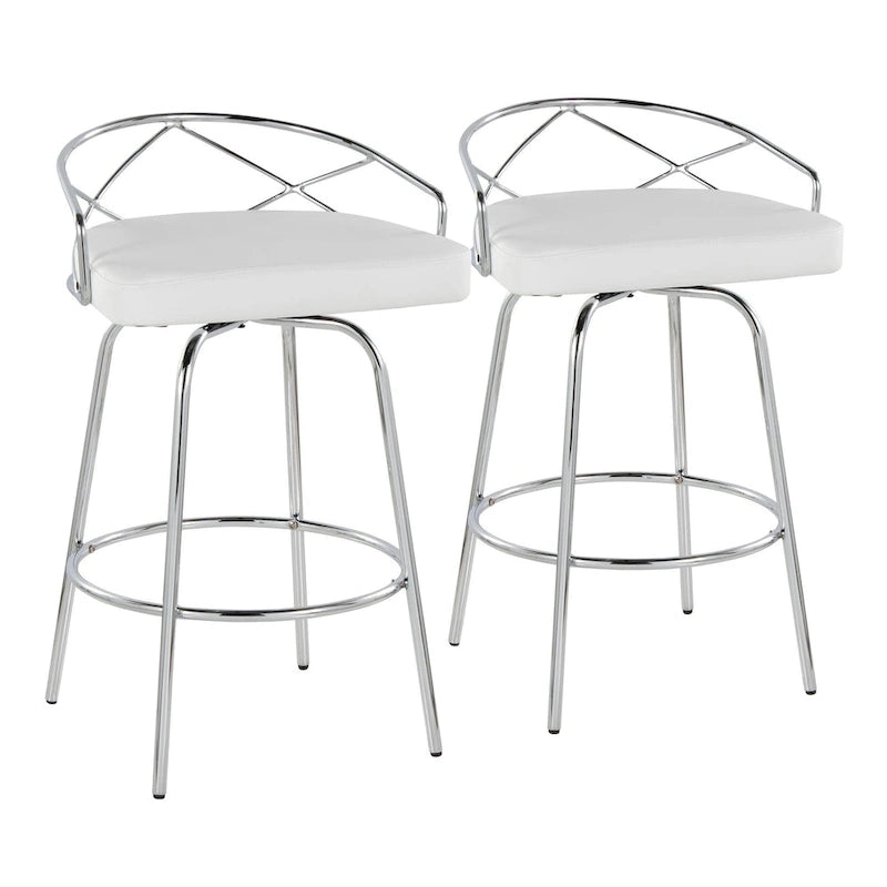 Silver Orchid Charlotte Glam 26 Fixed-Height Counter Stool (Set of 2)