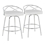 Silver Orchid Charlotte Glam 26 Fixed-Height Counter Stool (Set of 2)