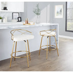 Silver Orchid Charlotte Glam 26 Fixed-Height Counter Stool (Set of 2)