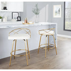 Silver Orchid Charlotte Glam 26 Fixed-Height Counter Stool (Set of 2)