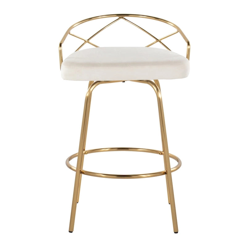 Silver Orchid Charlotte Glam 26 Fixed-Height Counter Stool (Set of 2)