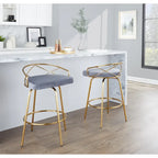 Silver Orchid Charlotte Glam 26 Fixed-Height Counter Stool (Set of 2)