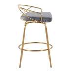 Silver Orchid Charlotte Glam 26 Fixed-Height Counter Stool (Set of 2)