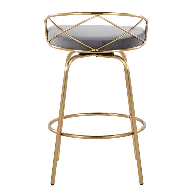 Silver Orchid Charlotte Glam 26 Fixed-Height Counter Stool (Set of 2)