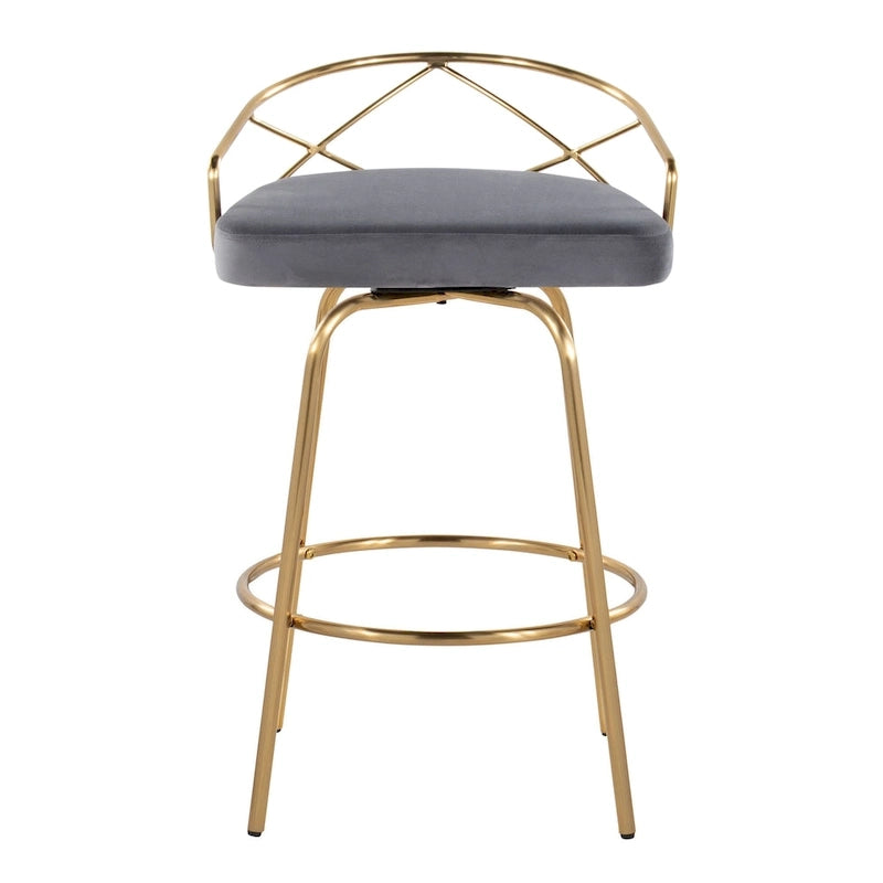 Silver Orchid Charlotte Glam 26 Fixed-Height Counter Stool (Set of 2)