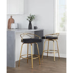 Silver Orchid Charlotte Glam 26 Fixed-Height Counter Stool (Set of 2)