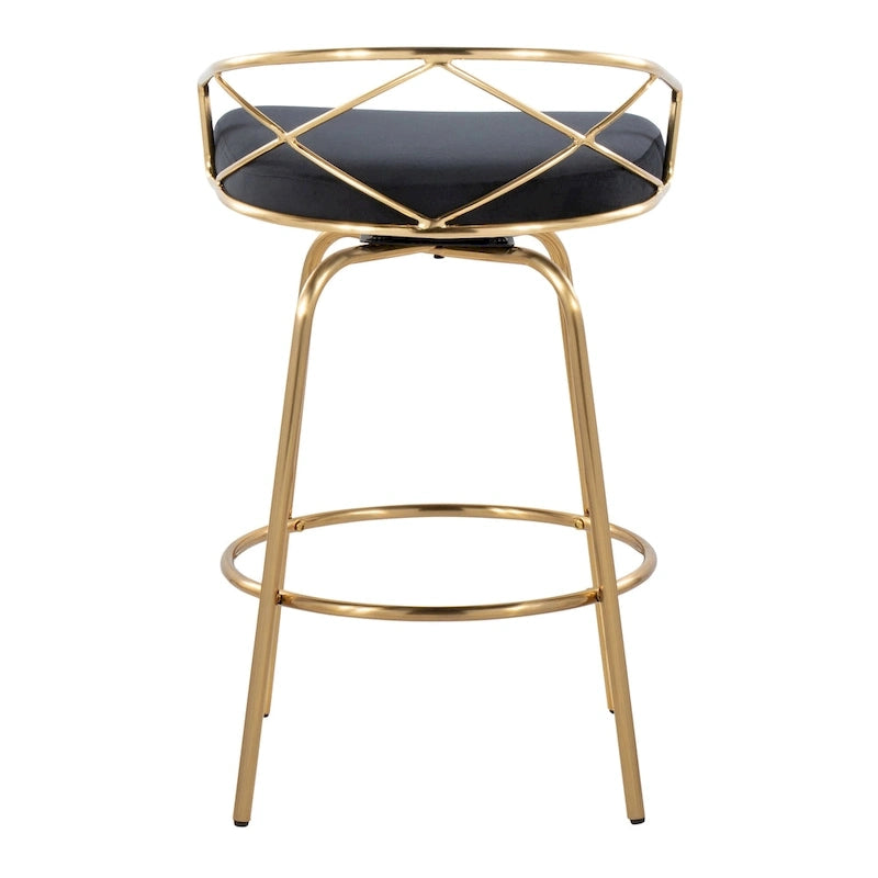 Silver Orchid Charlotte Glam 26 Fixed-Height Counter Stool (Set of 2)