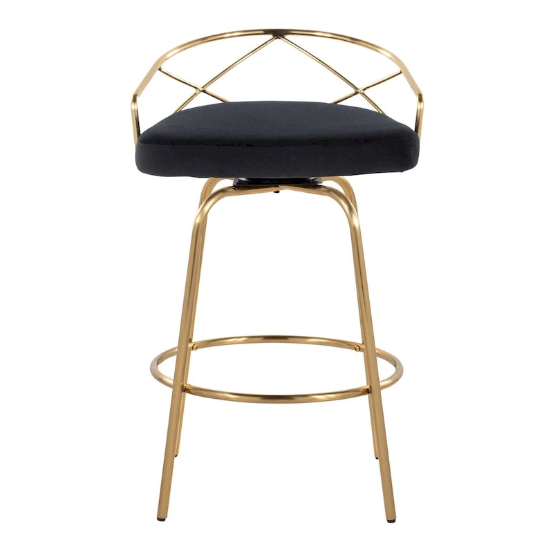 Silver Orchid Charlotte Glam 26 Fixed-Height Counter Stool (Set of 2)