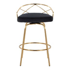 Silver Orchid Charlotte Glam 26 Fixed-Height Counter Stool (Set of 2)