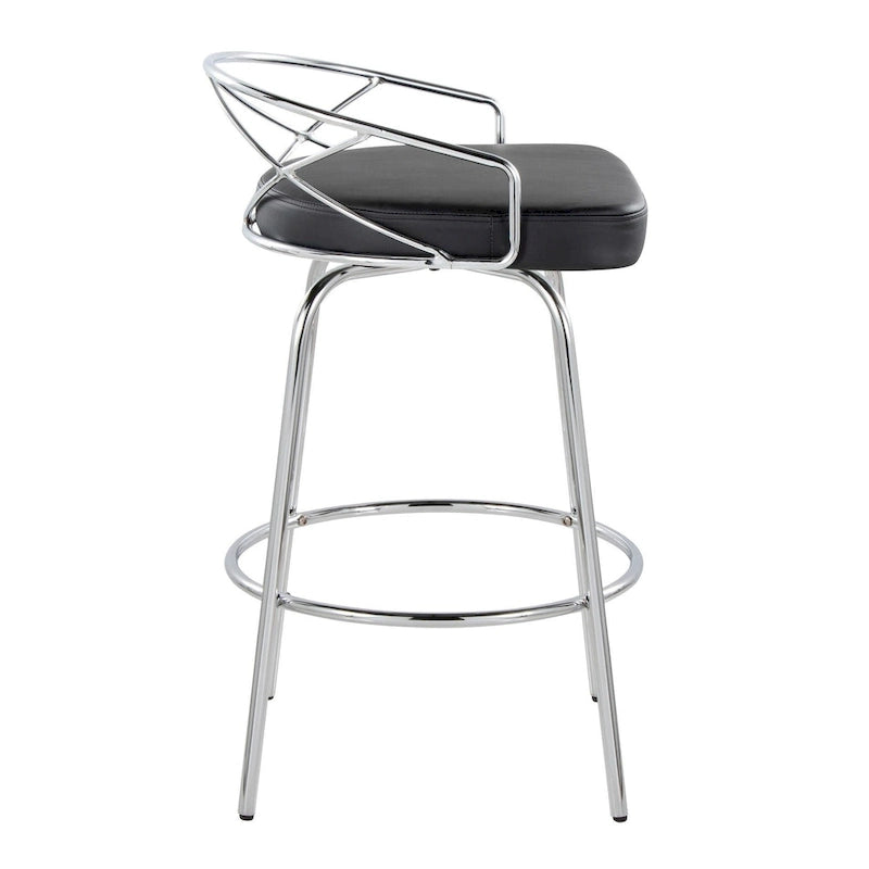 Silver Orchid Charlotte Glam 26 Fixed-Height Counter Stool (Set of 2)