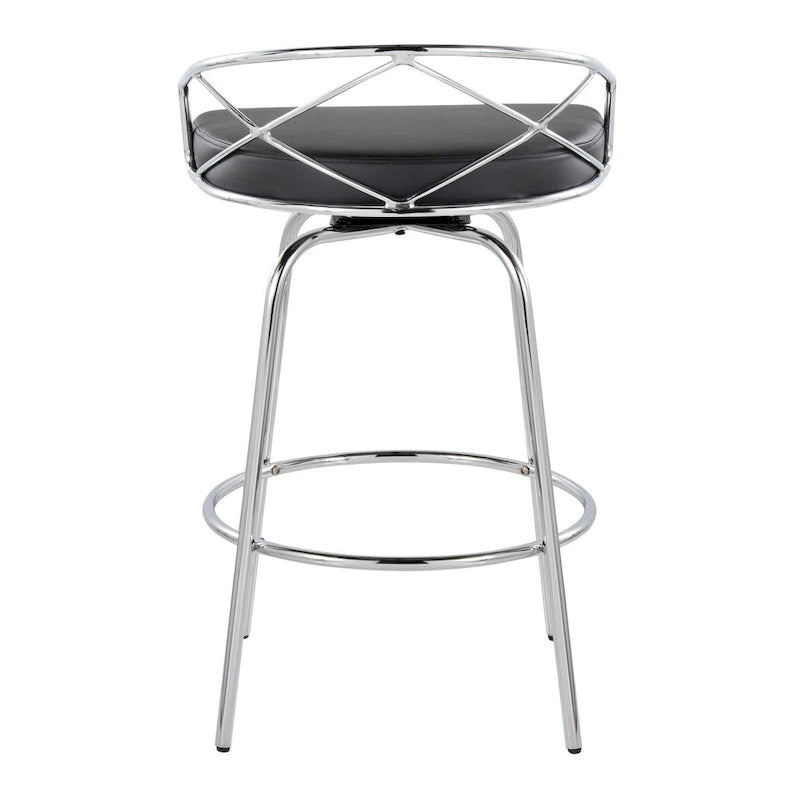 Silver Orchid Charlotte Glam 26 Fixed-Height Counter Stool (Set of 2)