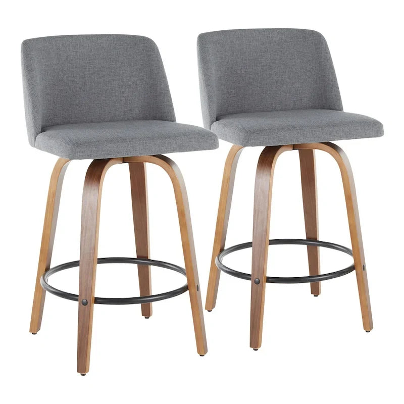 Carson Carrington Vallberga 26 Counter Stool with Black Round Footrest (Set of 2)