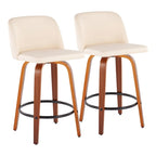 Carson Carrington Vallberga 26 Counter Stool with Black Round Footrest (Set of 2)
