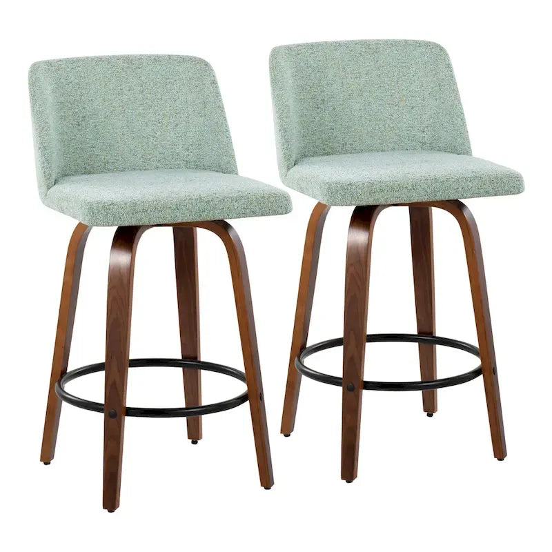 Carson Carrington Vallberga 26 Counter Stool with Black Round Footrest (Set of 2)