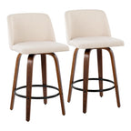 Carson Carrington Vallberga 26 Counter Stool with Black Round Footrest (Set of 2)