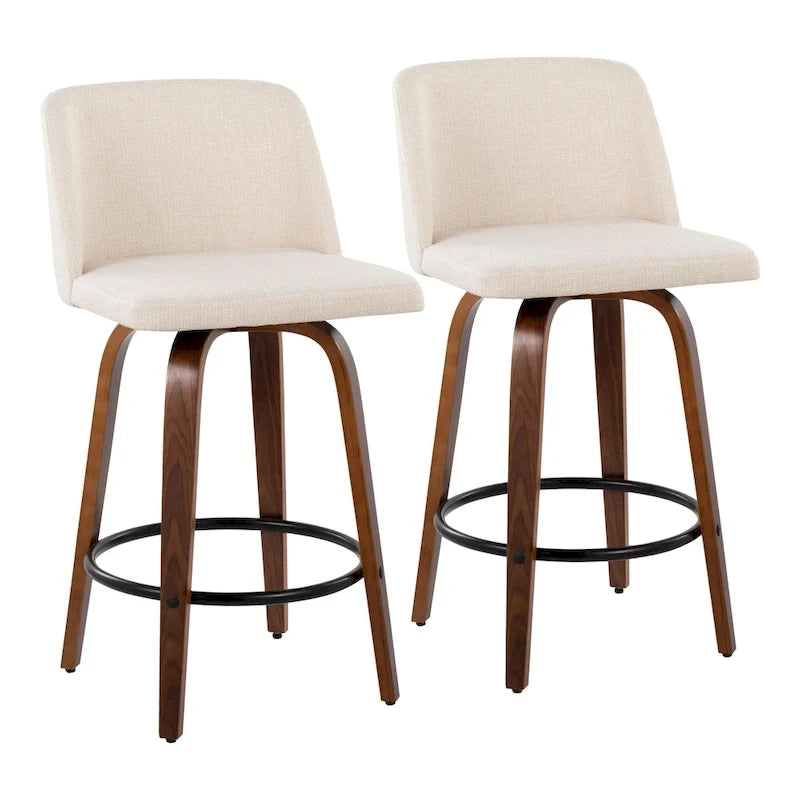Carson Carrington Vallberga 26 Counter Stool with Black Round Footrest (Set of 2)