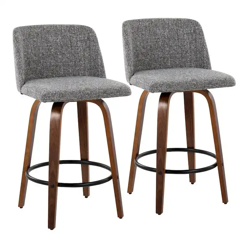 Carson Carrington Vallberga 26 Counter Stool with Black Round Footrest (Set of 2)