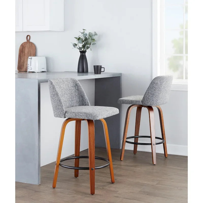 Carson Carrington Vallberga 26 Counter Stool with Black Round Footrest (Set of 2)