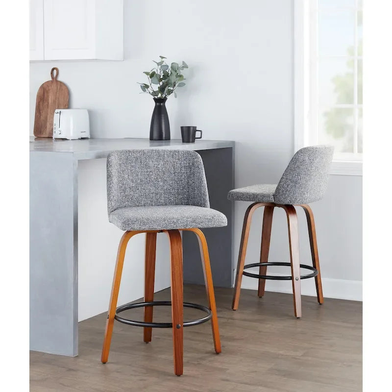 Carson Carrington Vallberga 26 Counter Stool with Black Round Footrest (Set of 2)