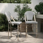 2PK Stacking Bistro Chair with Metal Frame & PE Seat