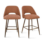 Upholstered Modern Bar Stool Walnut Leg (Set of 2)