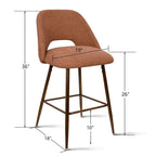 Upholstered Modern Bar Stool Walnut Leg (Set of 2)