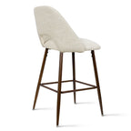 Upholstered Modern Bar Stool Walnut Leg (Set of 2)