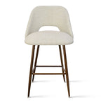 Upholstered Modern Bar Stool Walnut Leg (Set of 2)